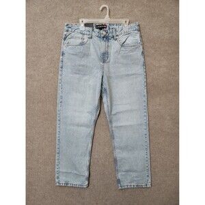 Quiksilver Loose Fit Jeans Mens 34x30 Blue Light Wash 100% Cotton NEW